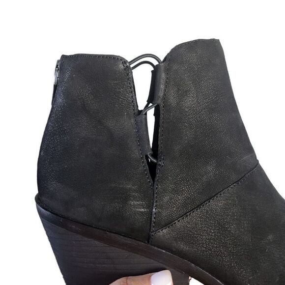 Eileen Fisher Tote Bootie Black Suede Lace Up Side Size 10 - Picture 12 of 13